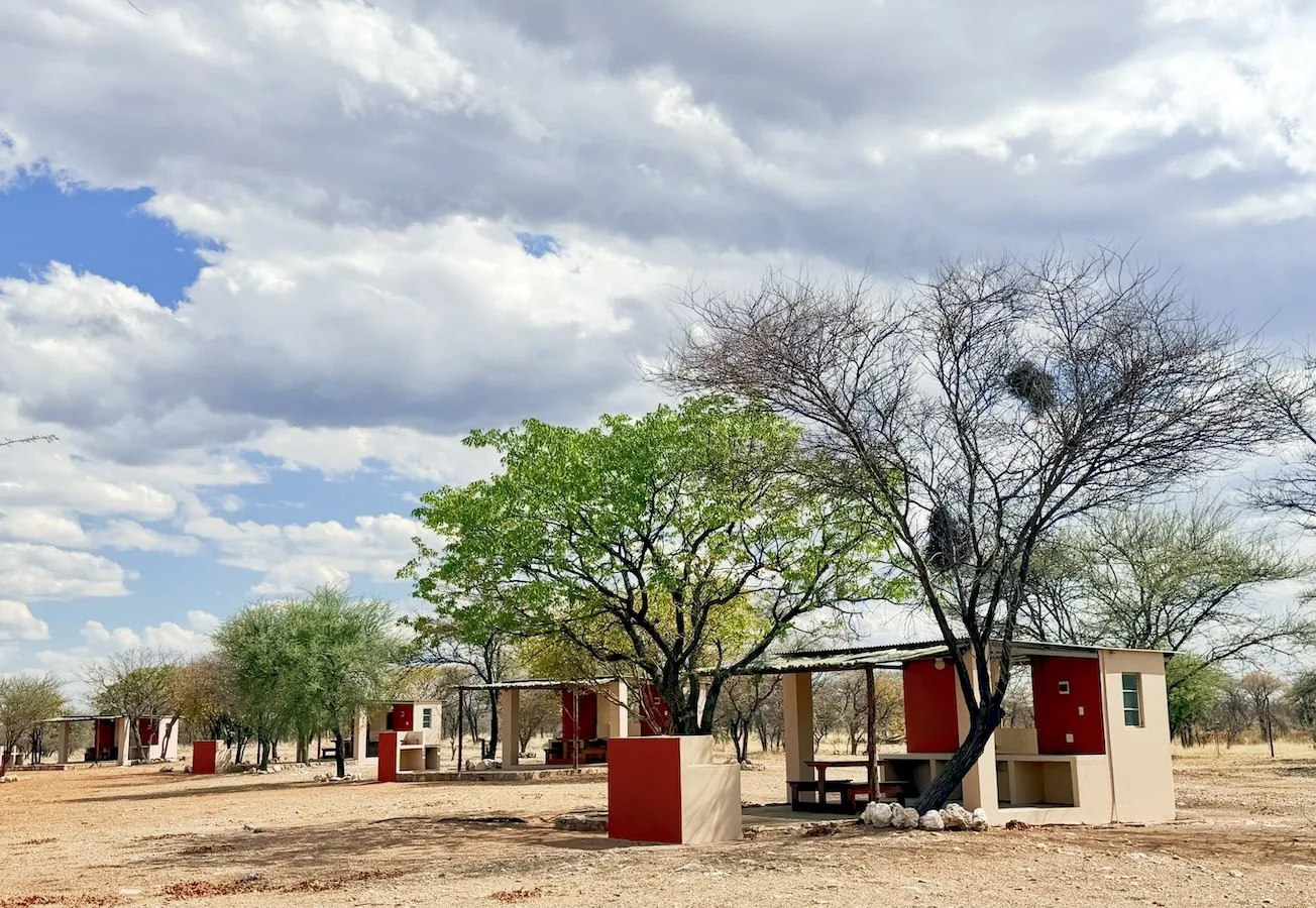 Campsites spread out through the bush, each with its own ablutions